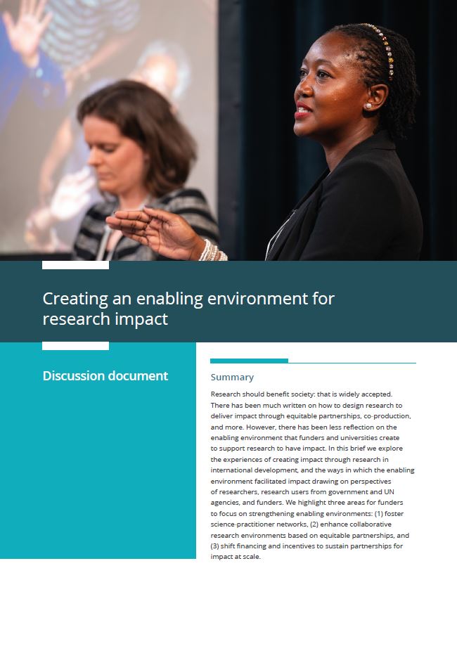 Cover: Creating an enabling environment