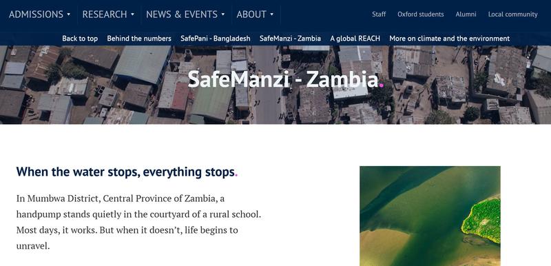 SafeManzi article on University of Oxford website