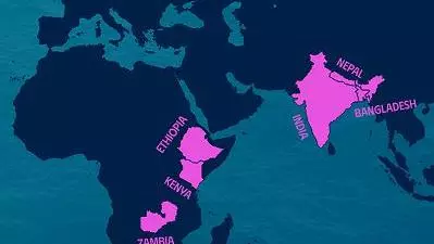Map of REACH programme activities from University of Oxford website