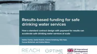 Results based funding for safe drinking water services report cover