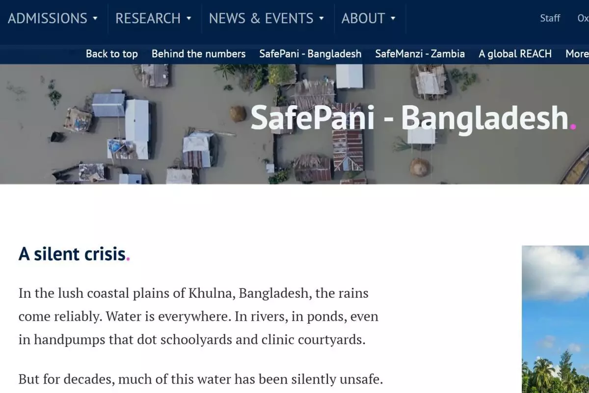 SafePani article header on University of Oxford website
